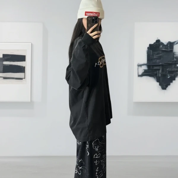 小巴风格双B长袖新款男女同款经典