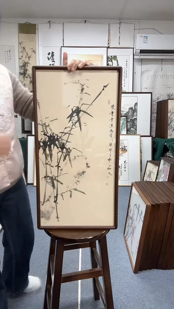 国画尺寸35*68实木画框京东包邮手绘