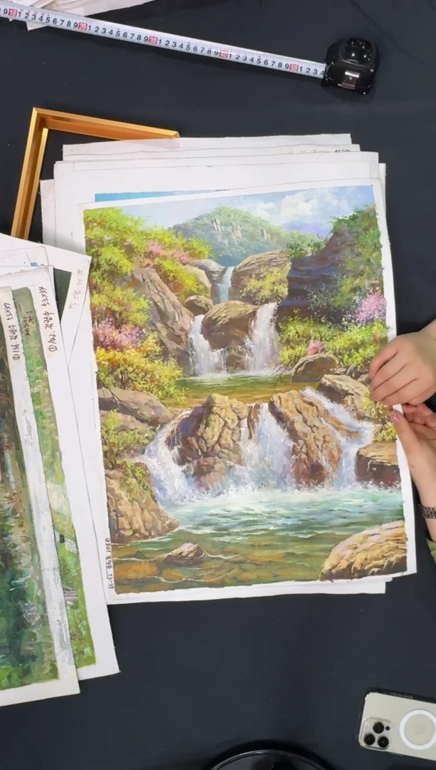 油画【新品含装裱】朝鲜画家原创手绘油画作品