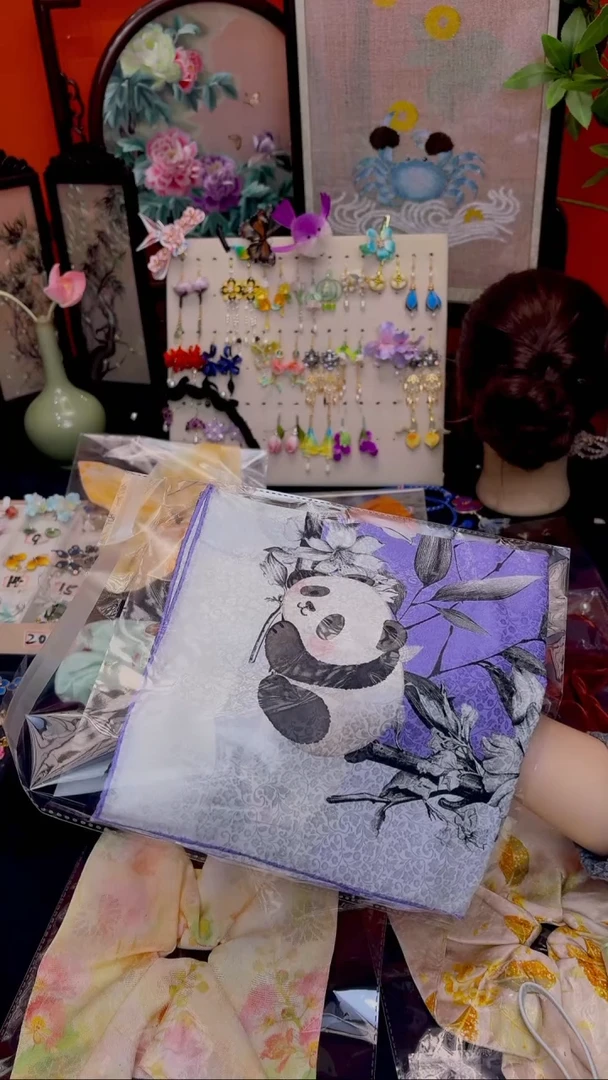 刺绣布*丁非遗手工绒花