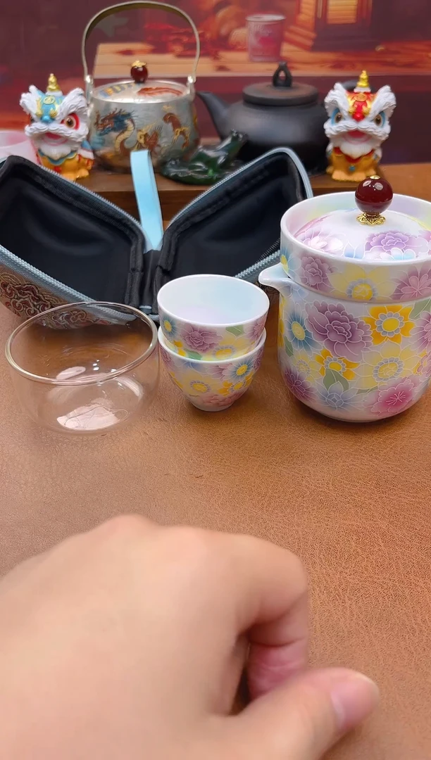 陶瓷茶具摆件旅行套组