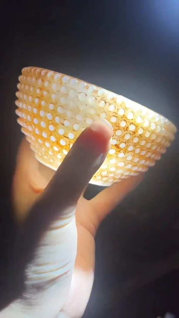 和田玉未镶嵌挂件和田玉碗.1件.白