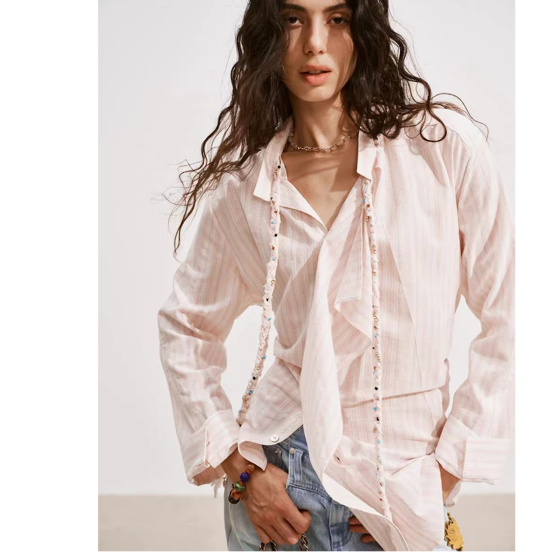 MEDIUM WELL 25ss设计师品牌【output】麻花飘带两穿衬衫