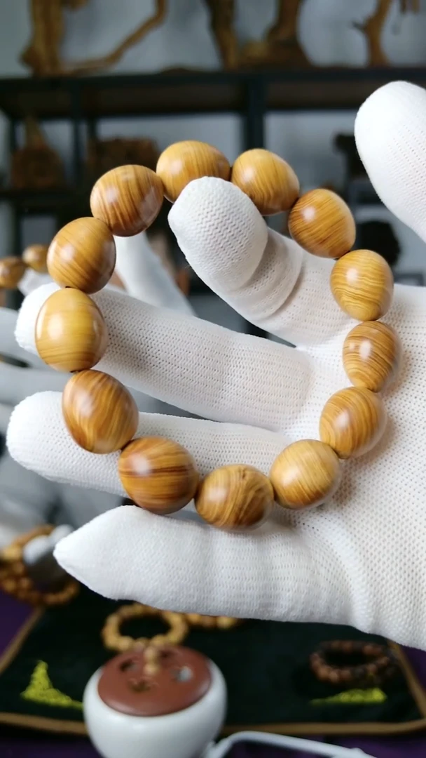 崖柏太行陈化崖柏水滴14*15单圈崖柏手串