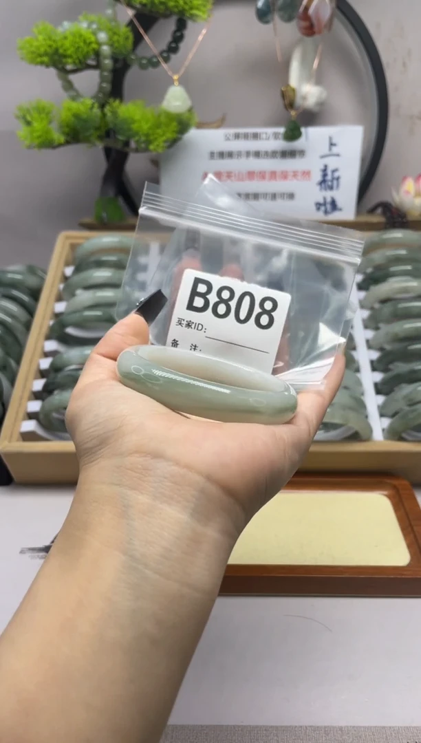 【闪购商品】石英质玉(天山翠)手镯未镶嵌b808