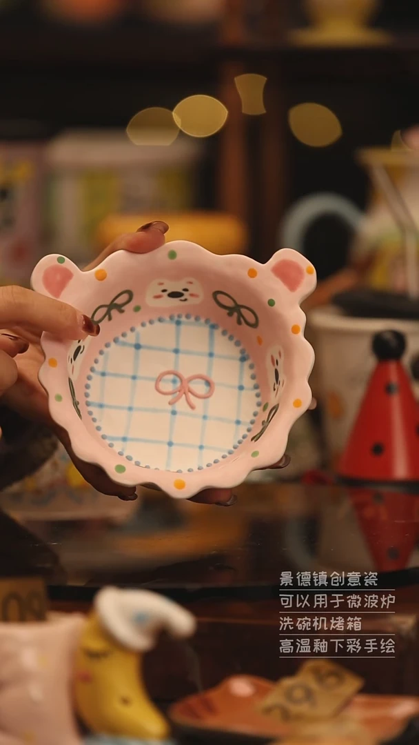 陶瓷景德镇可爱陶瓷釉下彩绘设计师款H365
