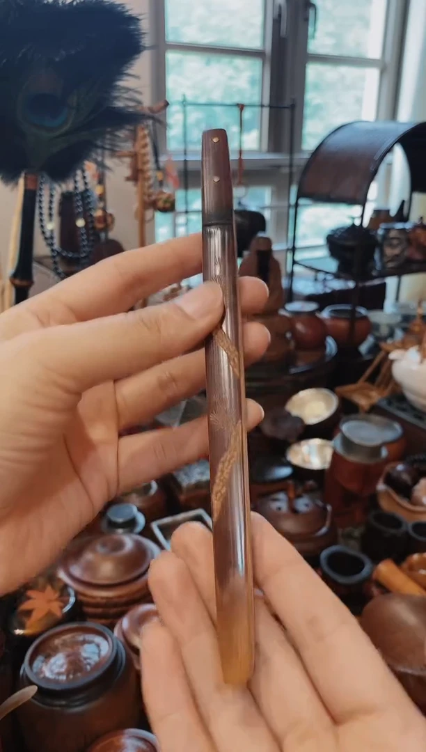 竹老煤竹精品雕刻茶夹