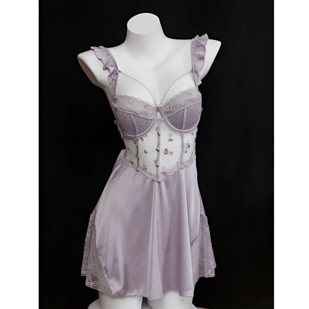 【桃花丨VIP客订】高定显瘦美背性感薄款睡衣女轻奢时尚睡裙家居服