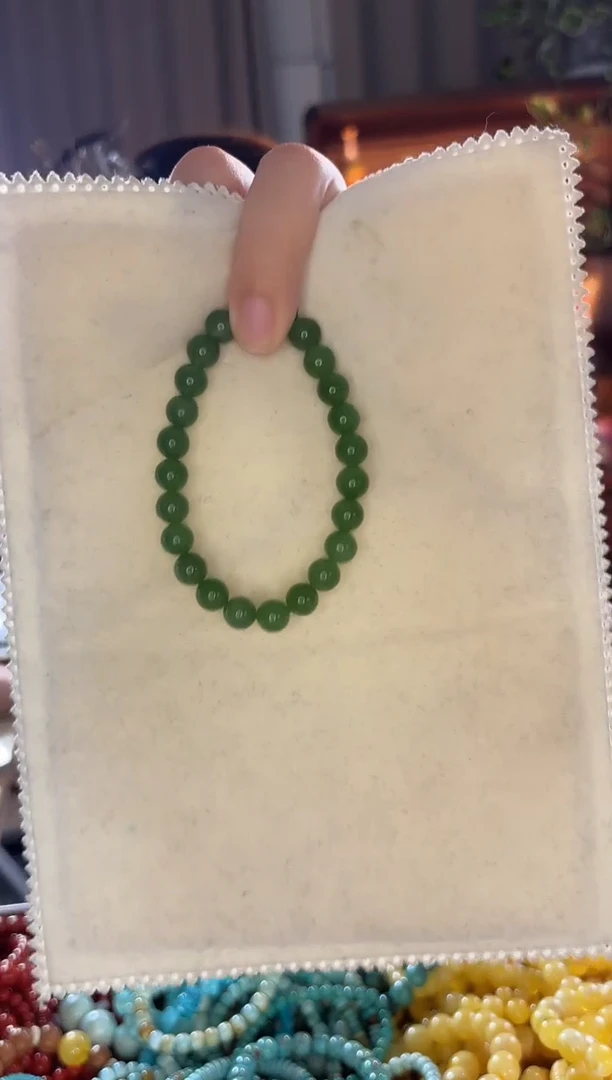 手串未镶嵌和田玉(碧玉)和田玉碧玉手串高品质