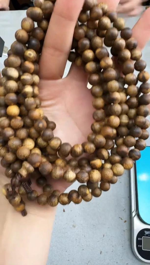 沉香手串0821虎斑棋圆珠多圈多样性发一