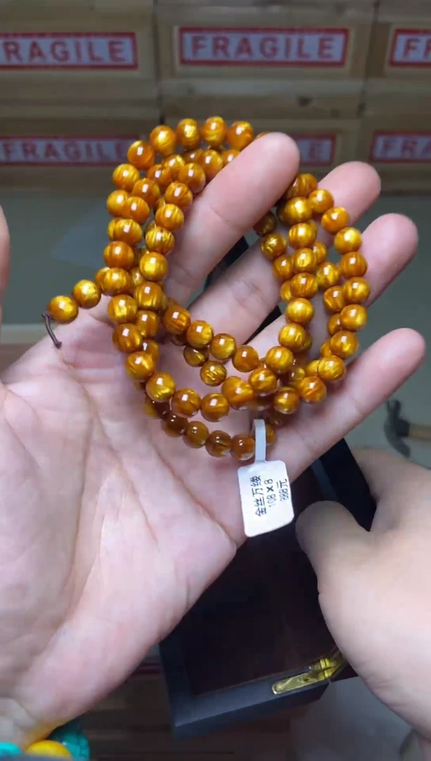 手串精品金丝菩提手串108颗