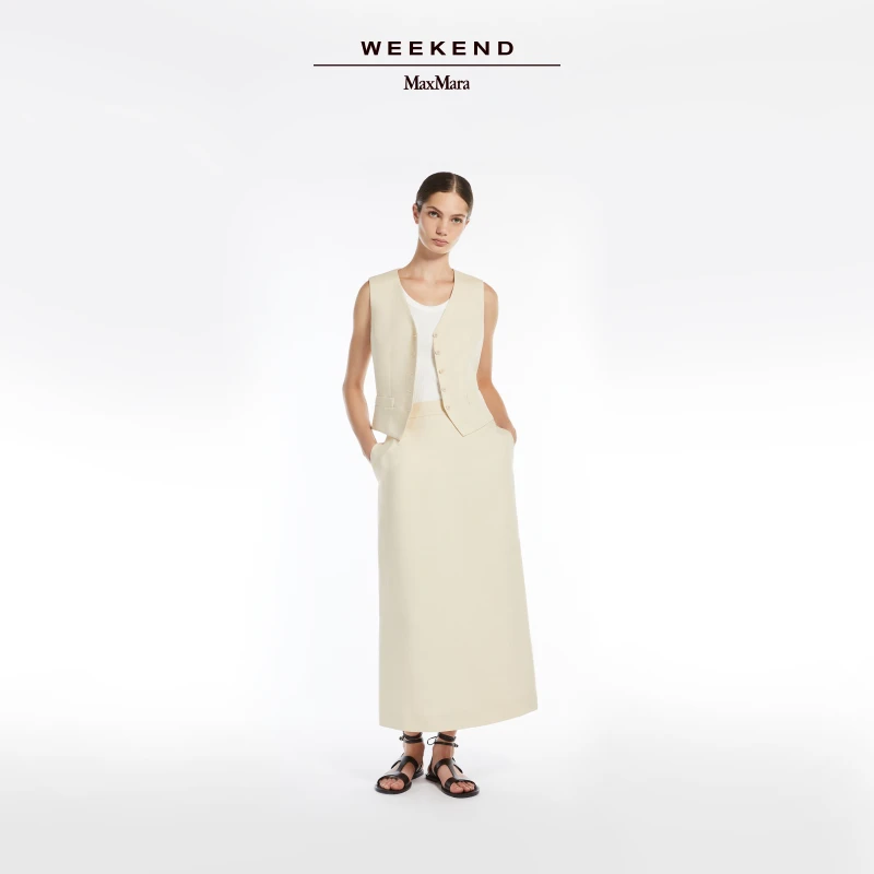Weekend MaxMara 2025春夏新款女装亚麻混纺西装马甲5151015206