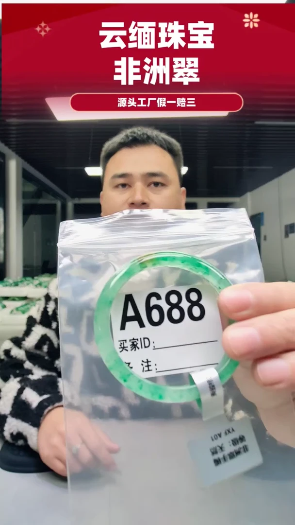 未镶嵌手镯石英质玉（非洲翠）55圈口A688