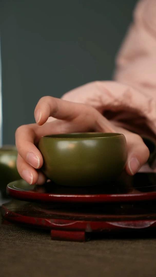 柴烧 禅定杯 黄金釉 支钉烧