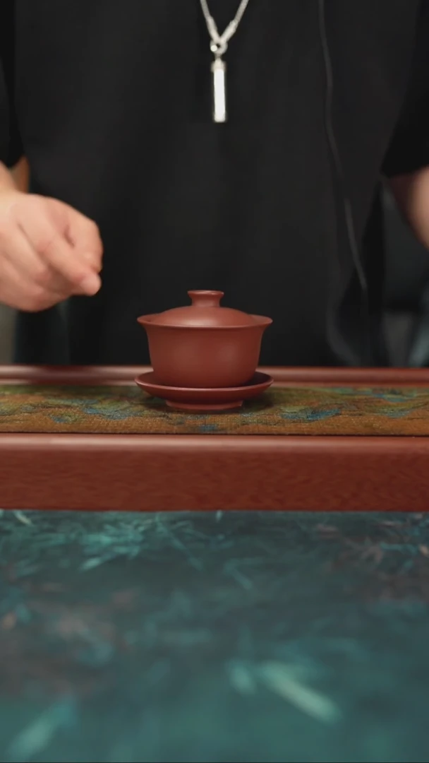 茶杯紫砂6.1    龙血砂    盖碗