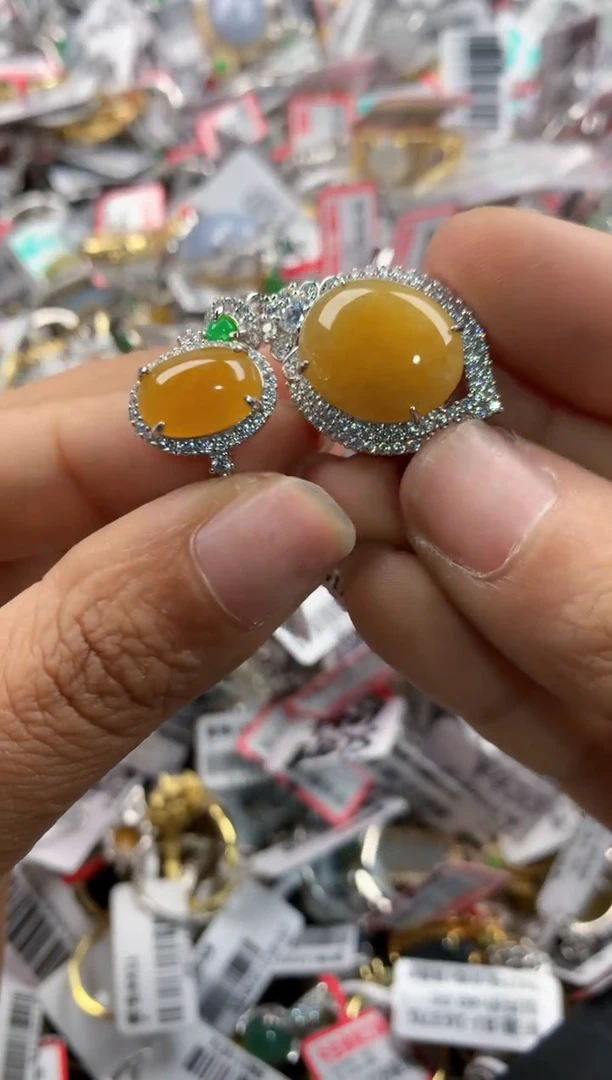 银S925镶嵌戒指翡翠13     2