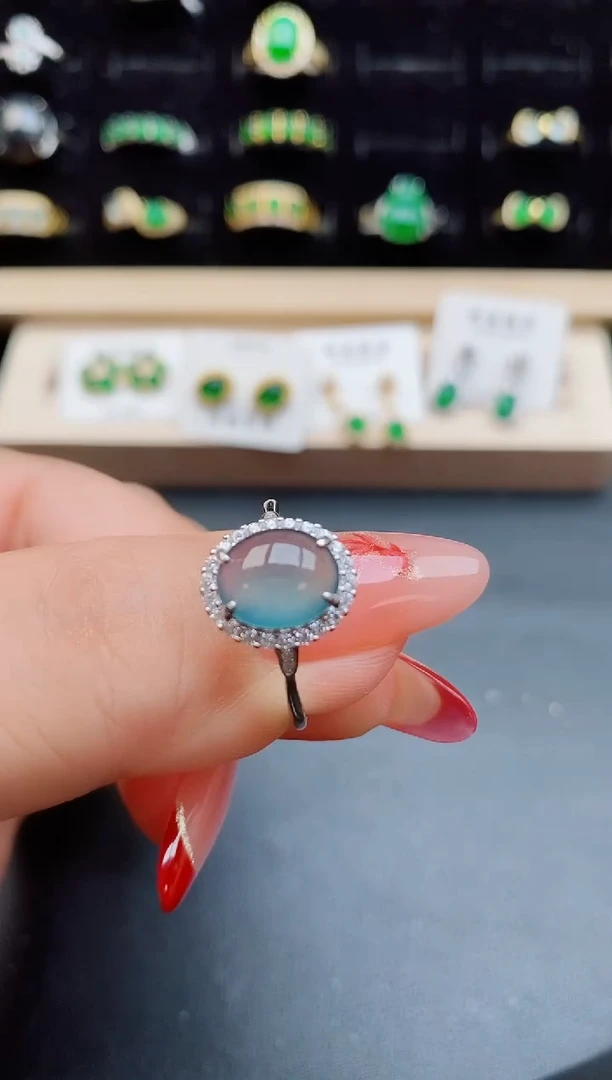 【闪购商品】翡翠戒指银S925镶嵌12121