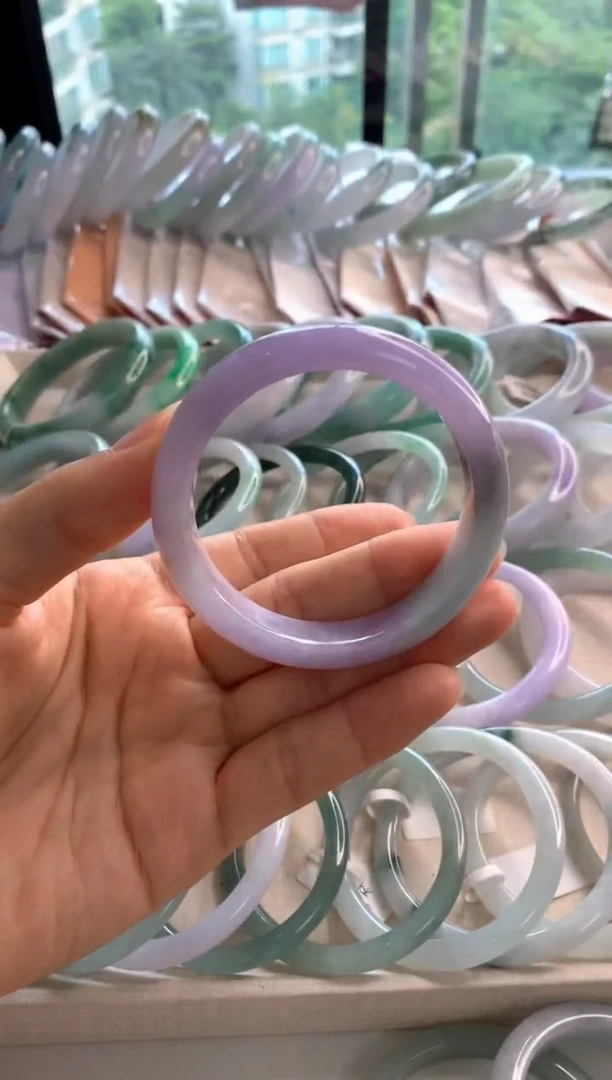 未镶嵌手镯翡翠53.7妖紫色