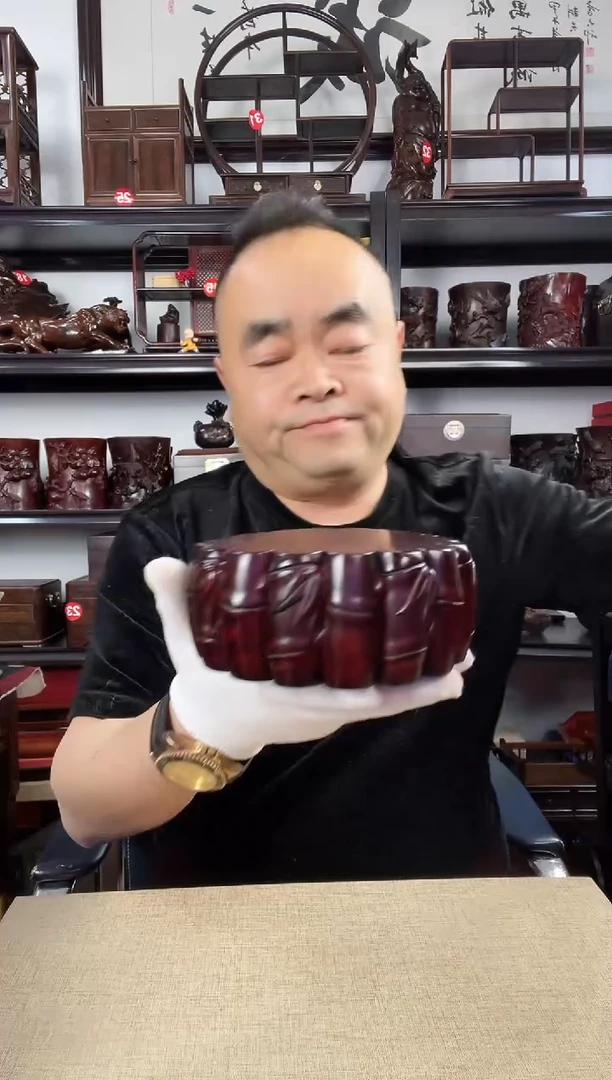 木老李红木工艺品695瑕疵14公分