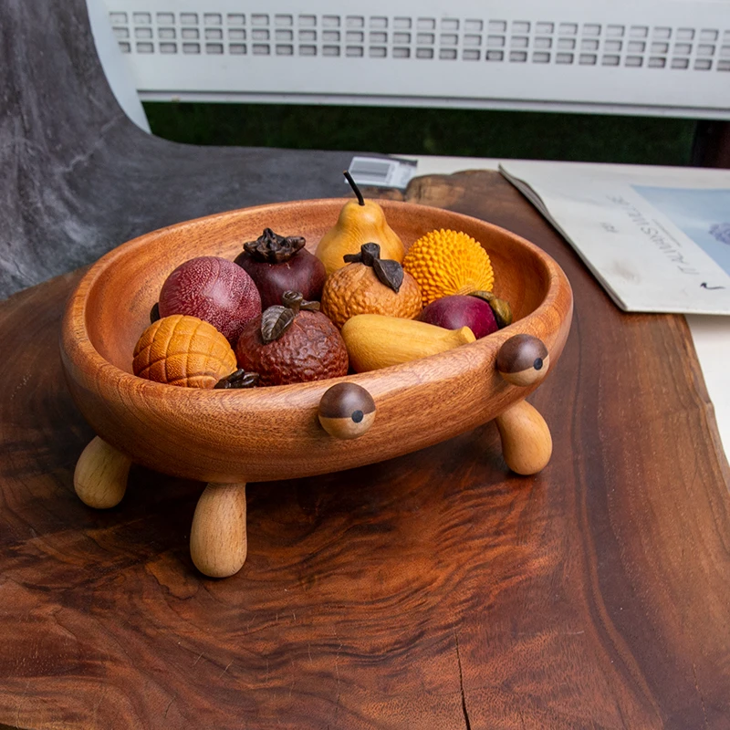 实木整木沙比利小螃蟹摆件手工家用创意简约