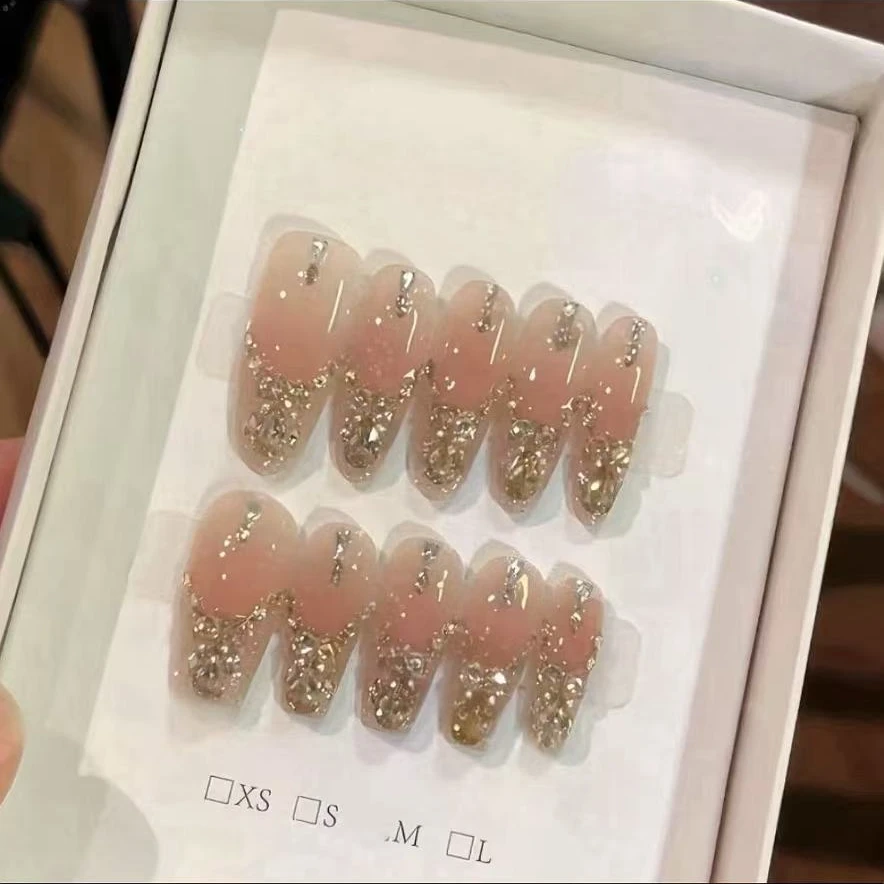 【烟火】纯手工穿戴甲美甲贴片可拆卸指甲贴片10片装