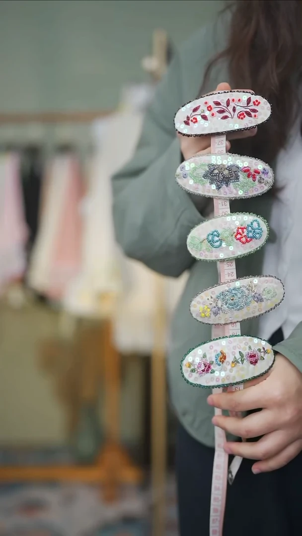 刺绣苏绣大号弹簧夹