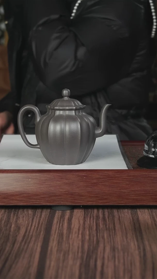 【闪购商品】紫砂茶壶筋纹  天青 迎台醉客