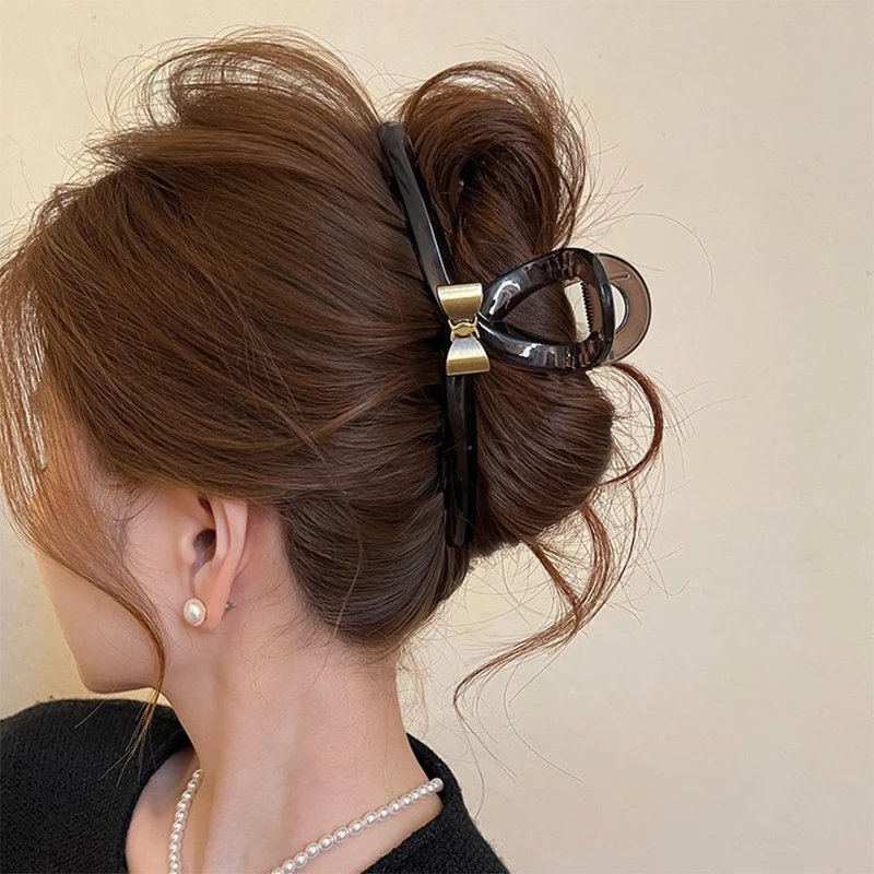 蝴蝶结头发抓夹女高级感复古鲨鱼夹子后脑勺发夹2025新款发卡发饰
