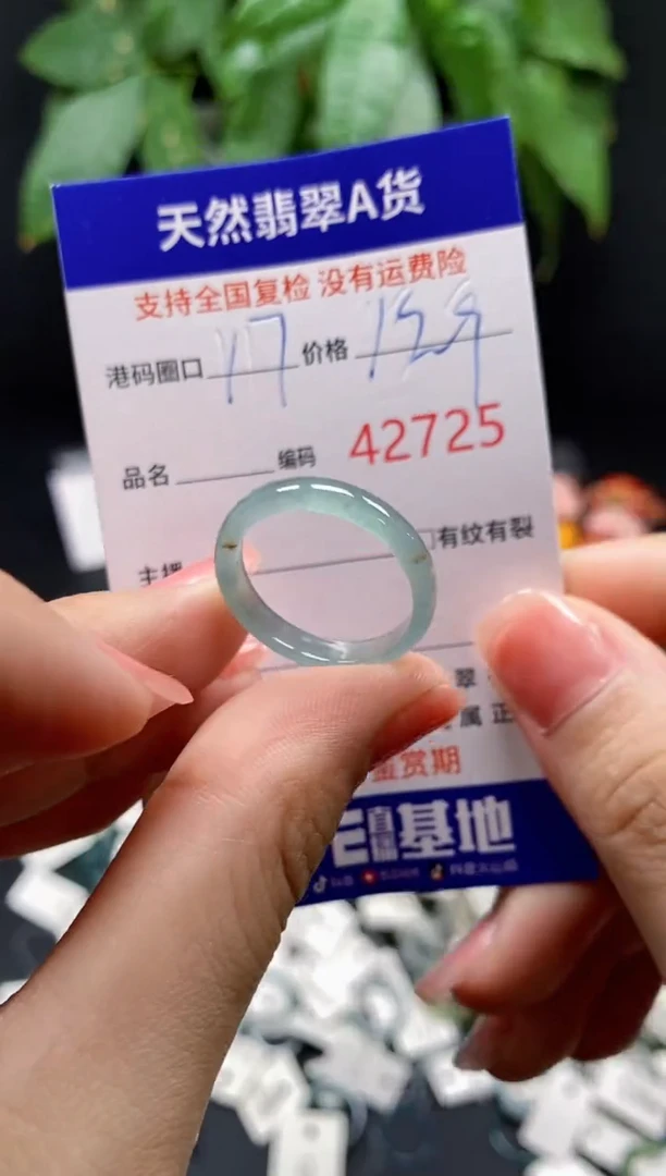 翡翠戒指未镶嵌 天然翡翠戒圈2725