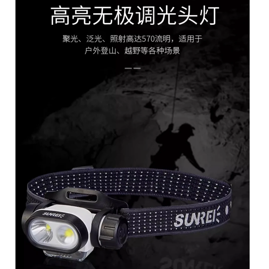 山力士高亮无极调光防水头灯头戴式强光超亮越野户外露营户外头灯