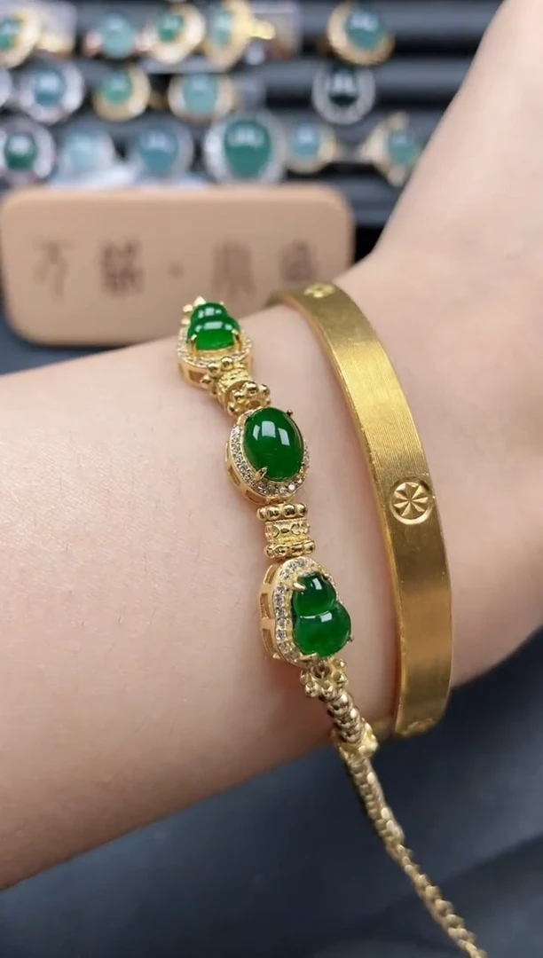 翡翠戒指银S925镶嵌51--8