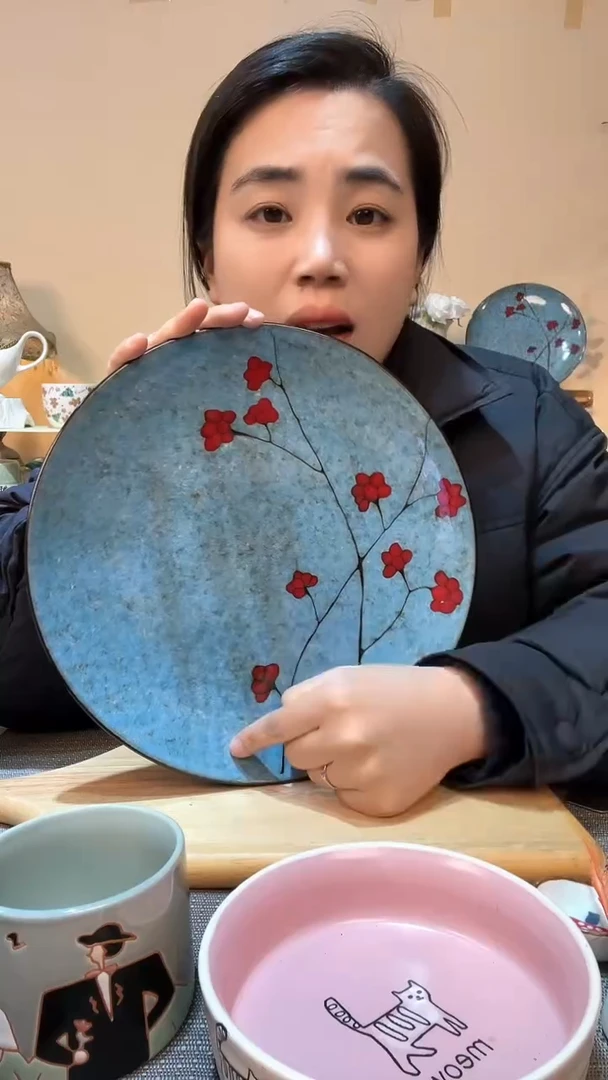 【闪购商品】瓷片2个11英寸梅花盘 微瑕介意勿拍