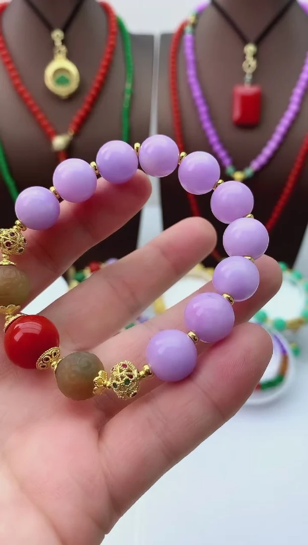 【闪购商品】翡翠手链14K金镶嵌S297手链