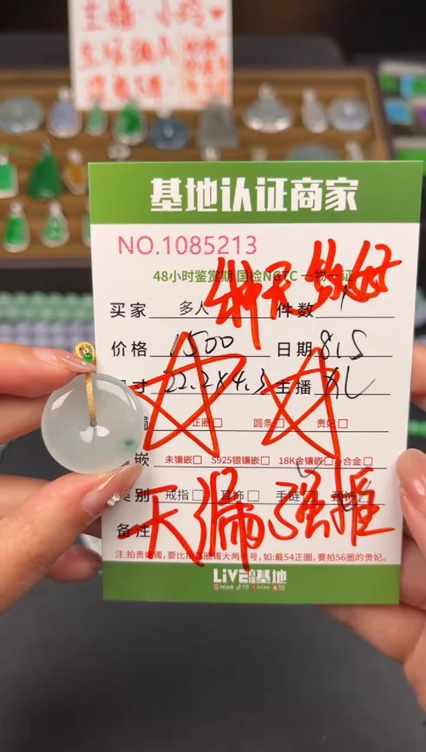 翡翠18K金镶嵌颈饰多人