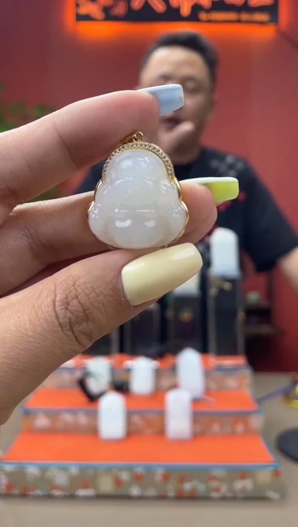 和田玉银S925镶嵌颈饰挂件