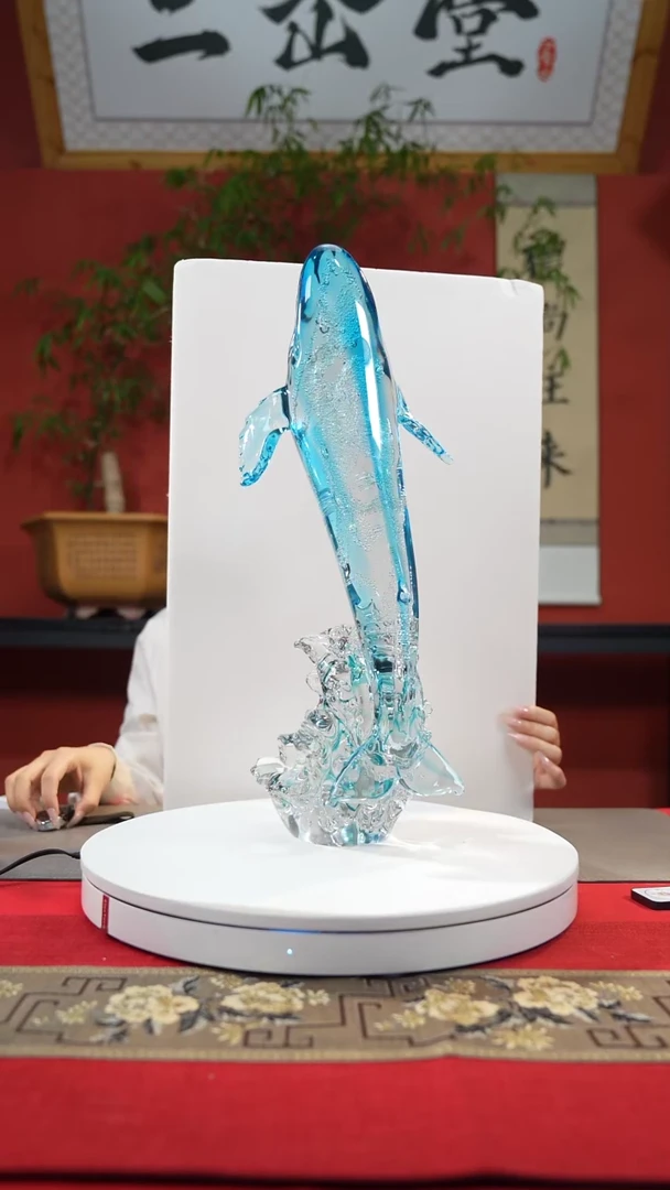 【闪购商品】琉璃手工艺品鲸鱼出海