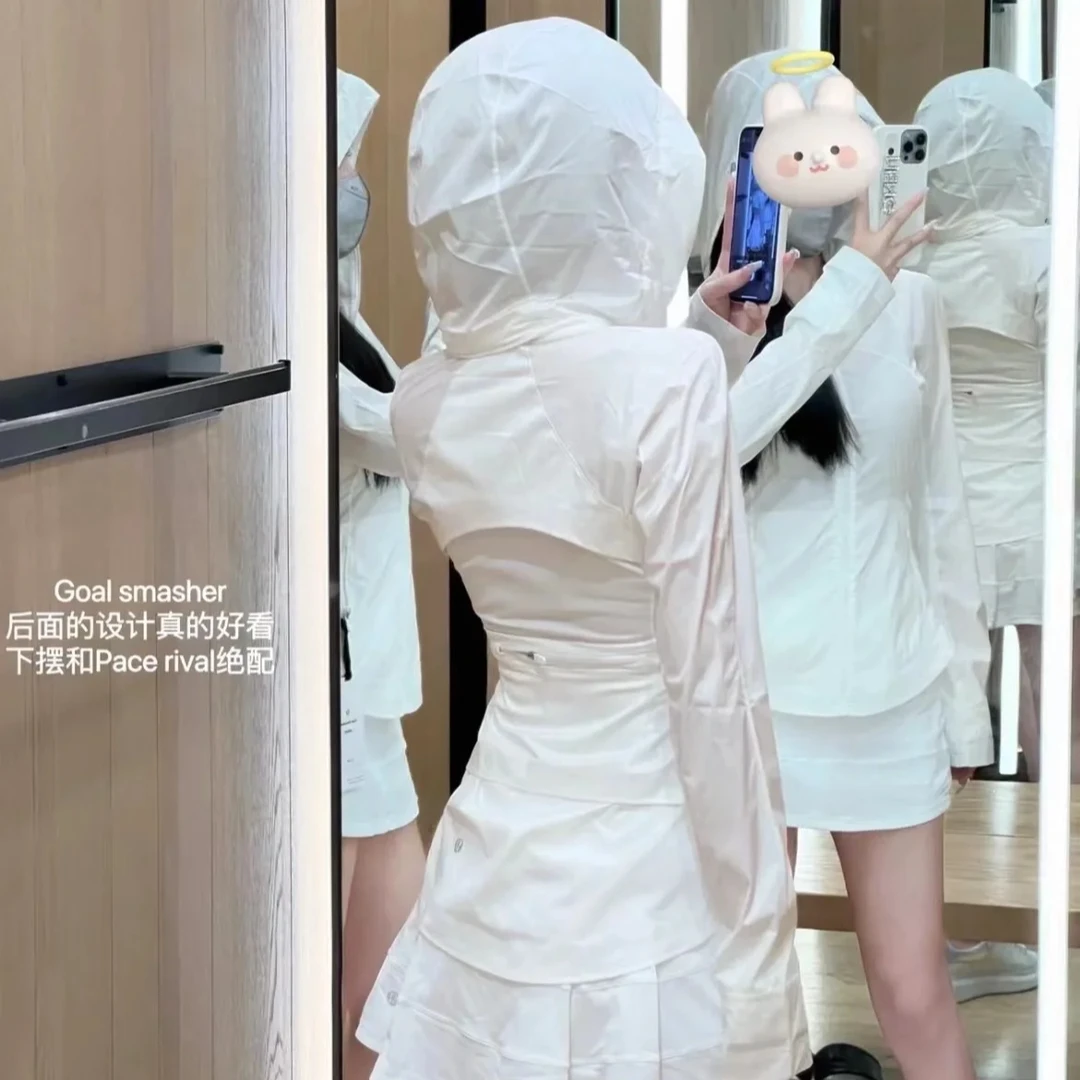 lulu上衣Goal Smasher女士防晒衣防风女士运动夹克户外休闲服