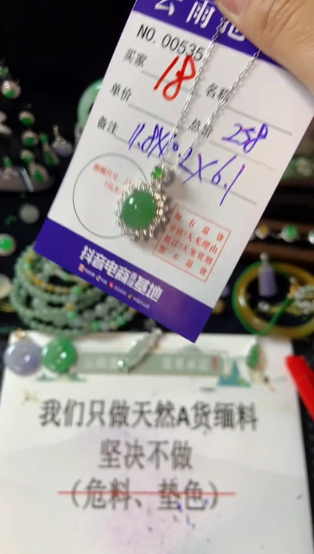 【闪购商品】翡翠颈饰银S925镶嵌翡翠