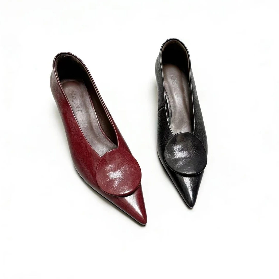 秋季单鞋职业一脚蹬细跟高跟鞋尖头通勤2025女鞋高跟女士气质时尚