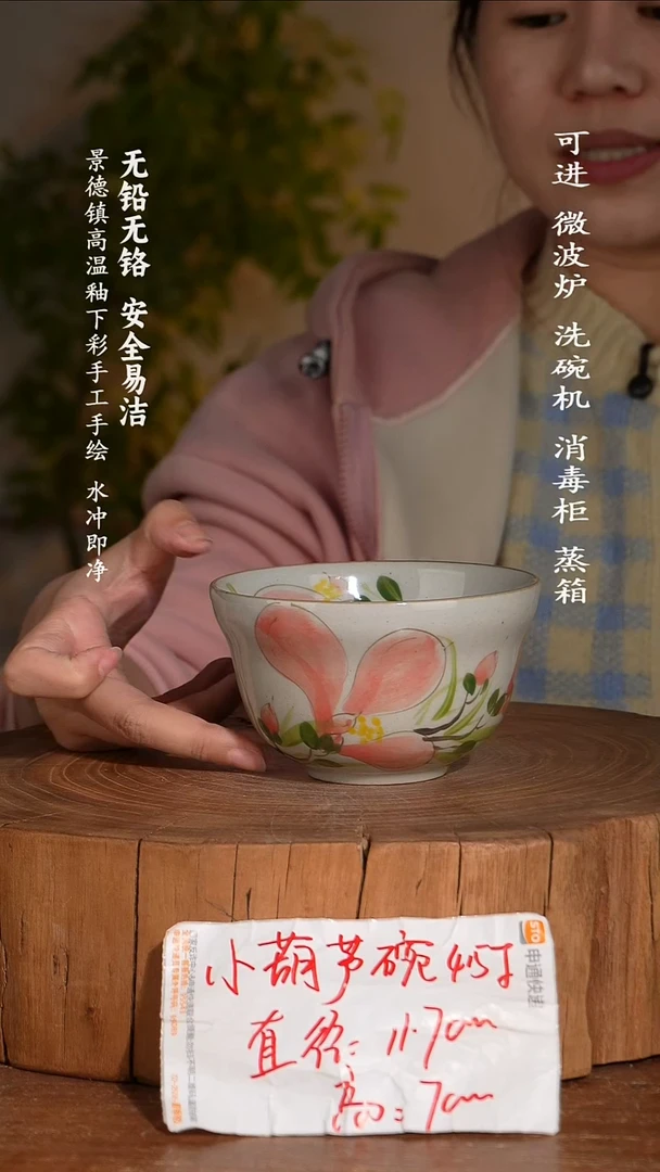 碗瓷景德镇高温瓷釉下彩手绘陶瓷