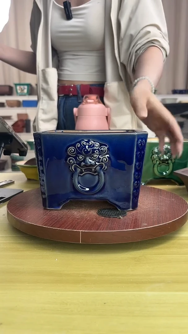 紫砂花盆浅草紫砂花盆微瑕