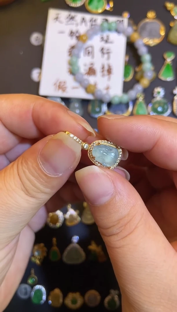 吊坠(不含链)银S925镶嵌翡翠1