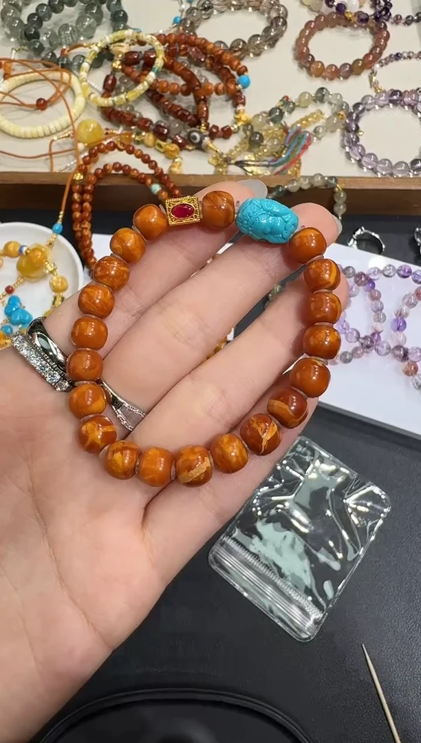 手串琥珀18K金镶嵌X1203-1195-238