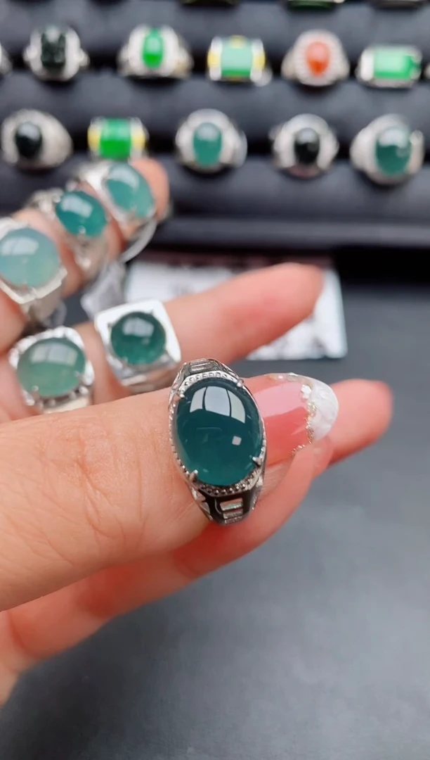 【闪购商品】翡翠戒指银S925镶嵌11111111
