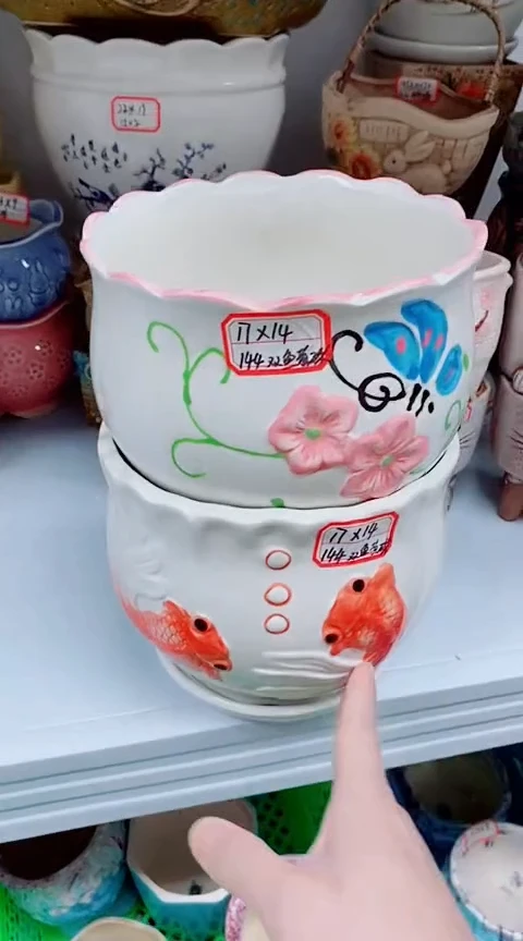 【闪购商品】陶瓷@@144双鱼黄碟大号2件套