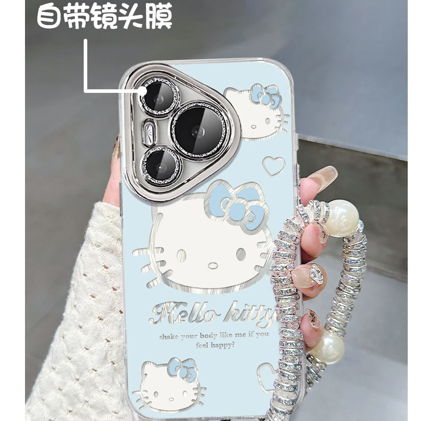 卡通kt猫适用华为pura80校园新款mate70手机壳60羽纱防摔50保护套
