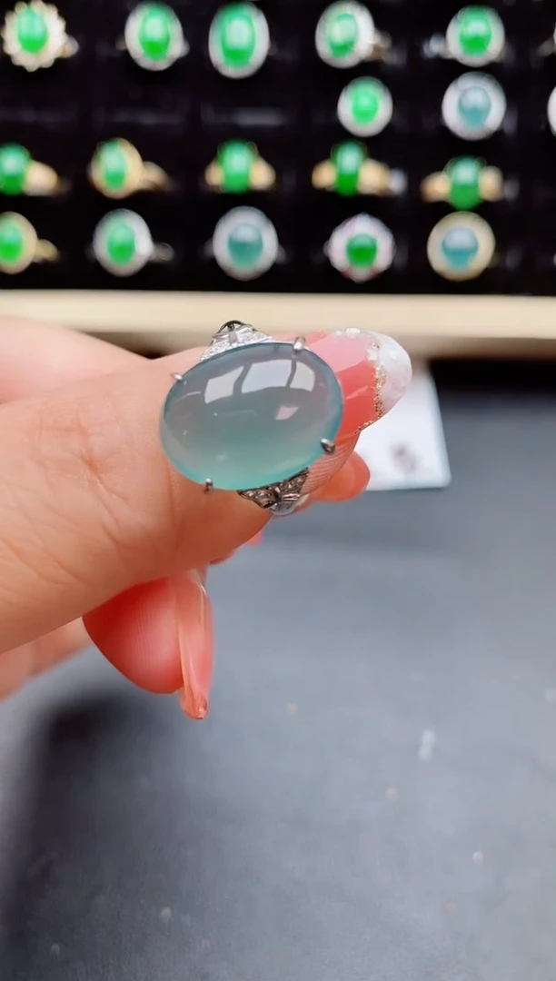 【闪购商品】翡翠戒指银S925镶嵌5635656