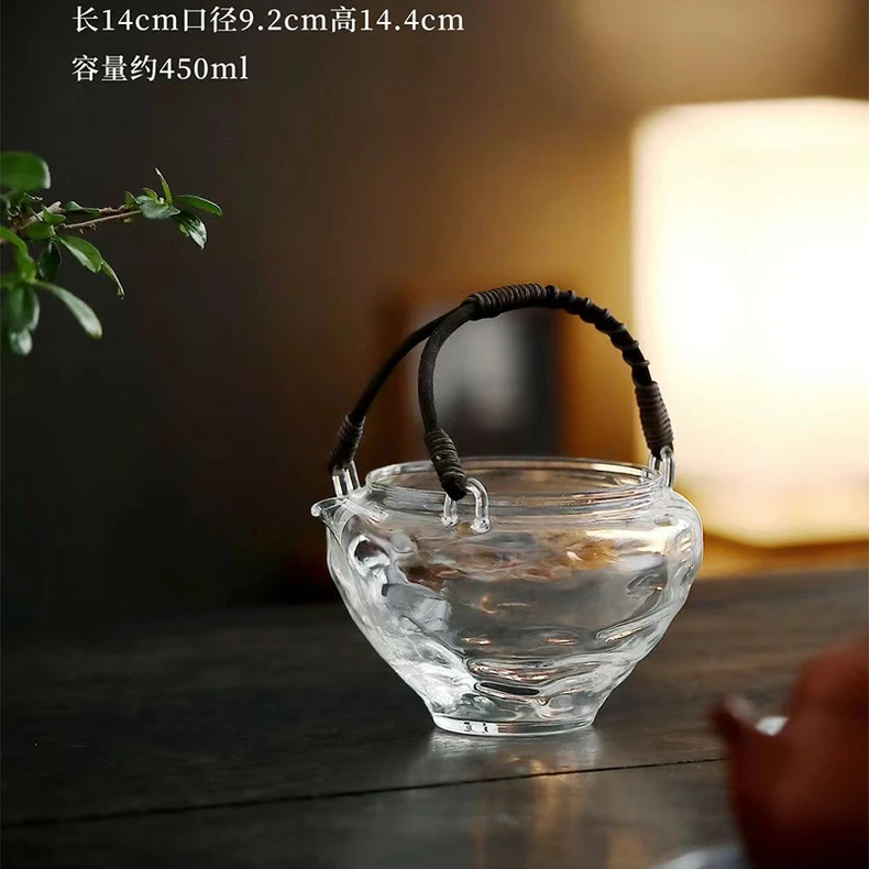 青云贮月-LS高颜值耐热玻璃清影提梁泡茶碗冷泡壶玻璃分茶器