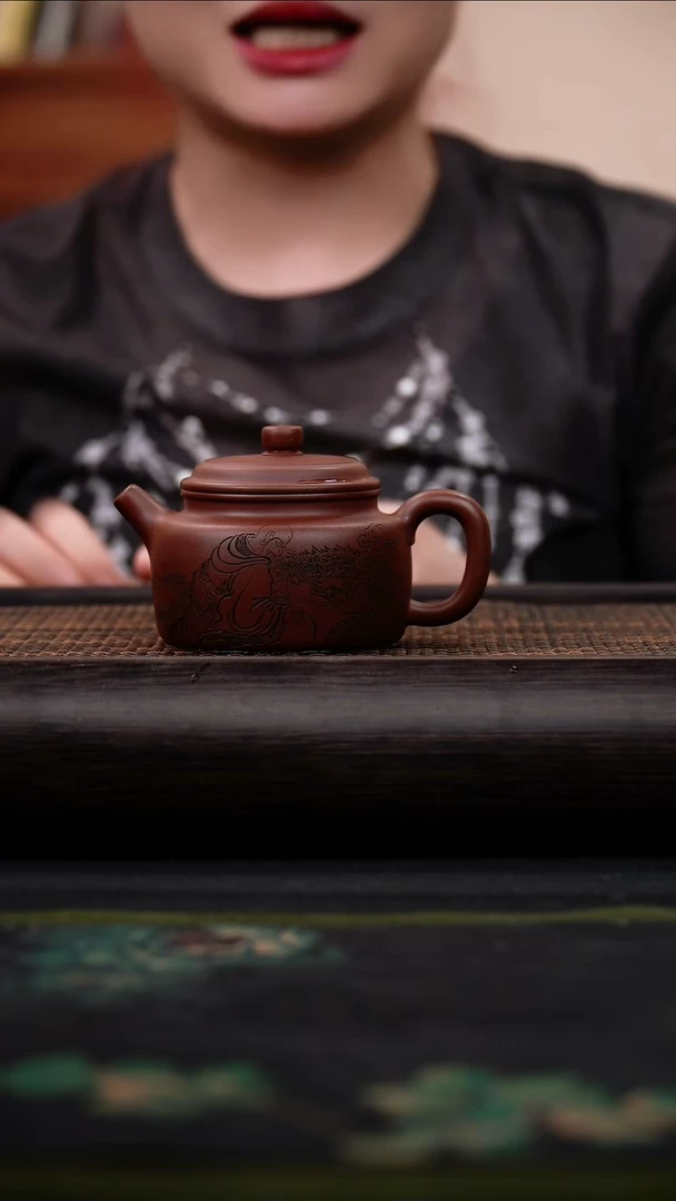 茶壶紫砂黑疾星 德钟壶