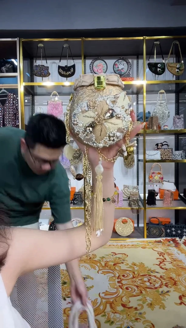 织物珠韵恒泽重工串珠手提包直播间女神专拍